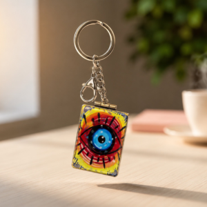 Rectangular eye bagcharm with mirror