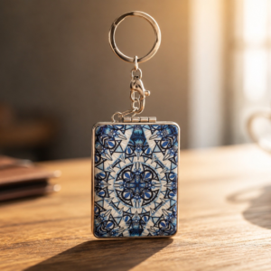 Rectangular mandela effect bagcharm with mirror
