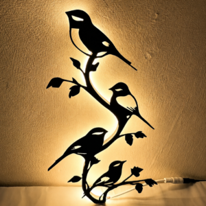 Sparrow branch wall hanging night light
