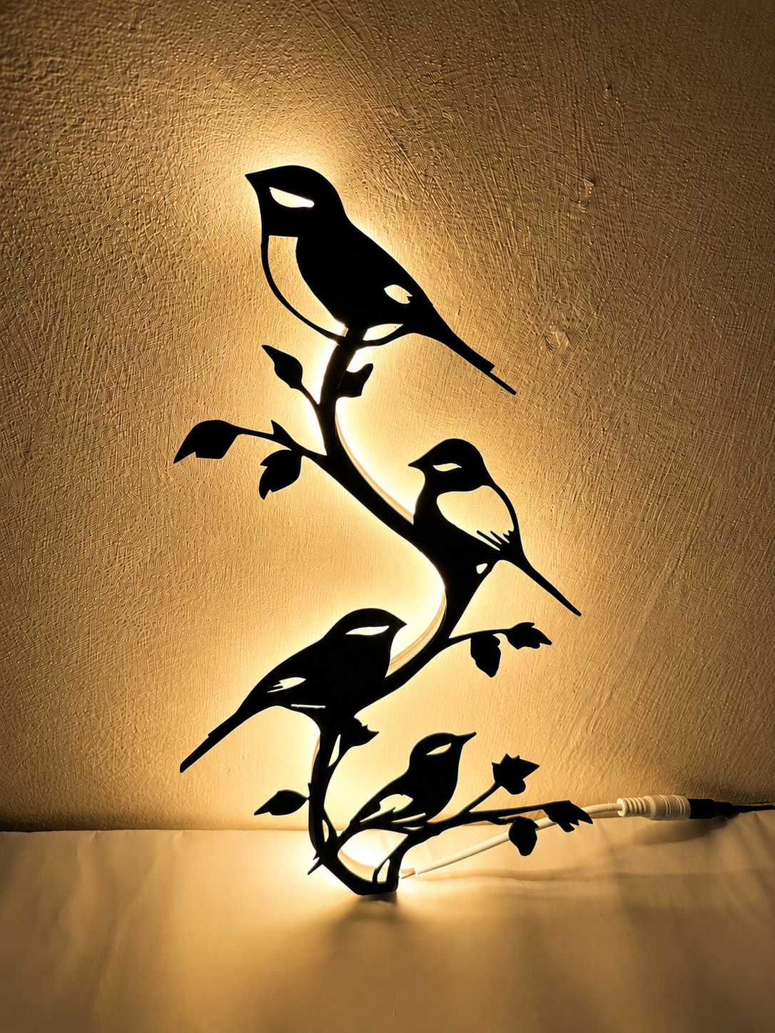 Sparrow branch wall hanging night light