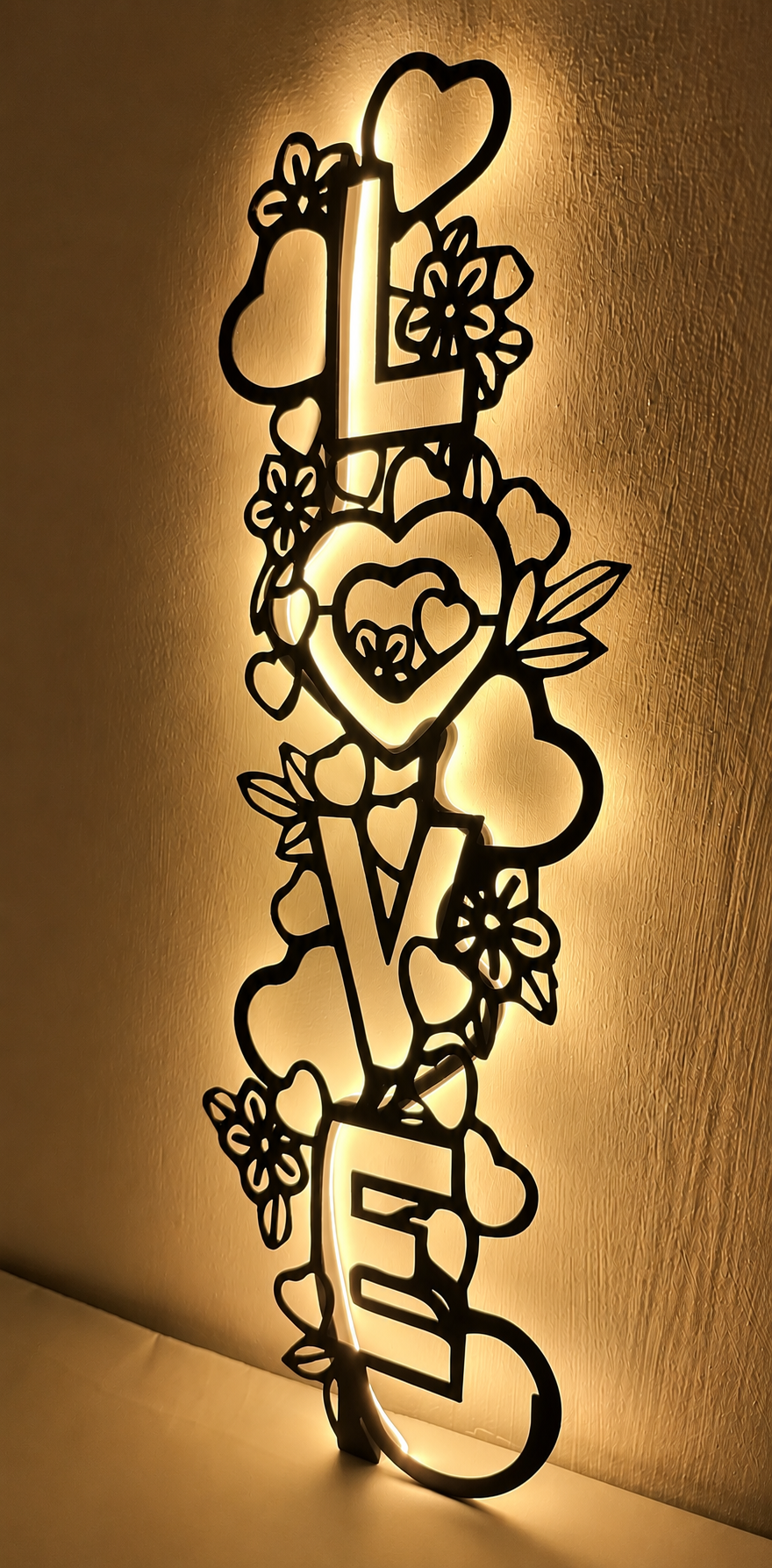 Modernized Love wall hanging night light