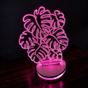 Palm leaf crystal lamp