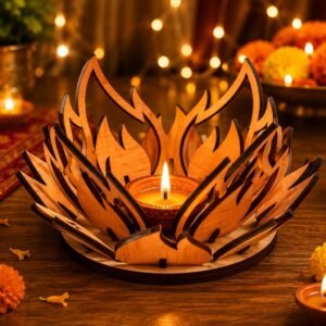 Lotus Flame Diya Stand