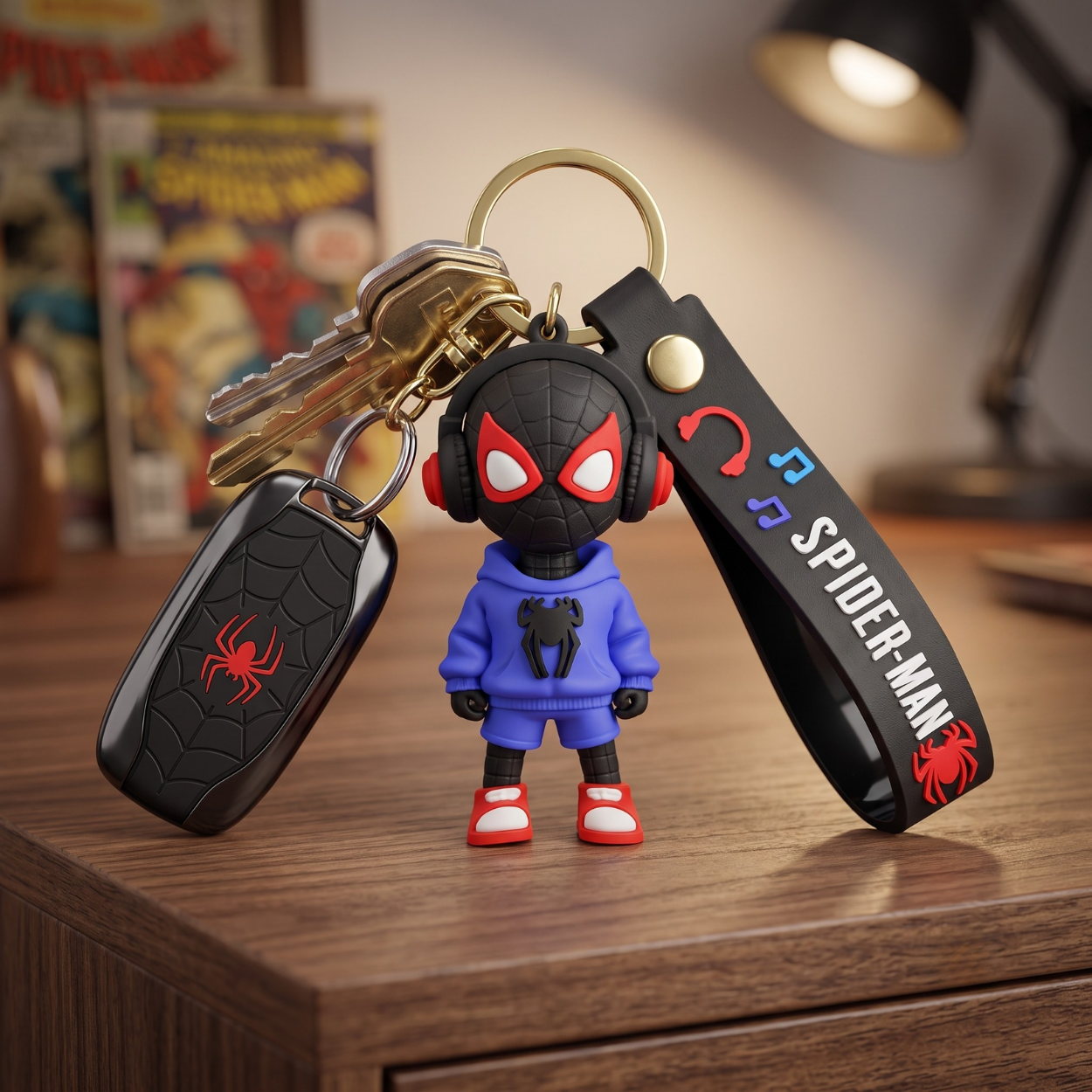 Miles morales spiderman keyring/ bagcharm