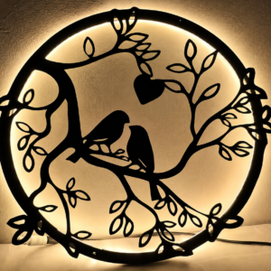 Bird and tree wall hanging night light