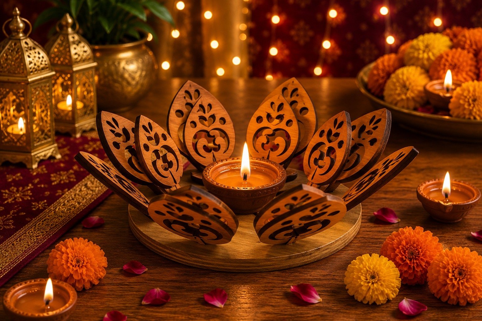 Floral Petal Diya Holder