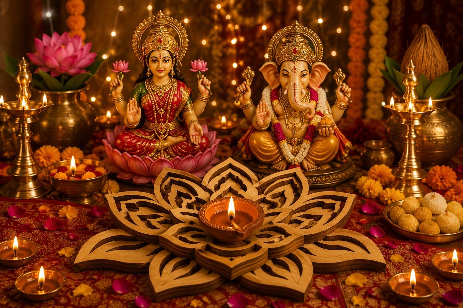Royal Lotus MDF Diya Holder