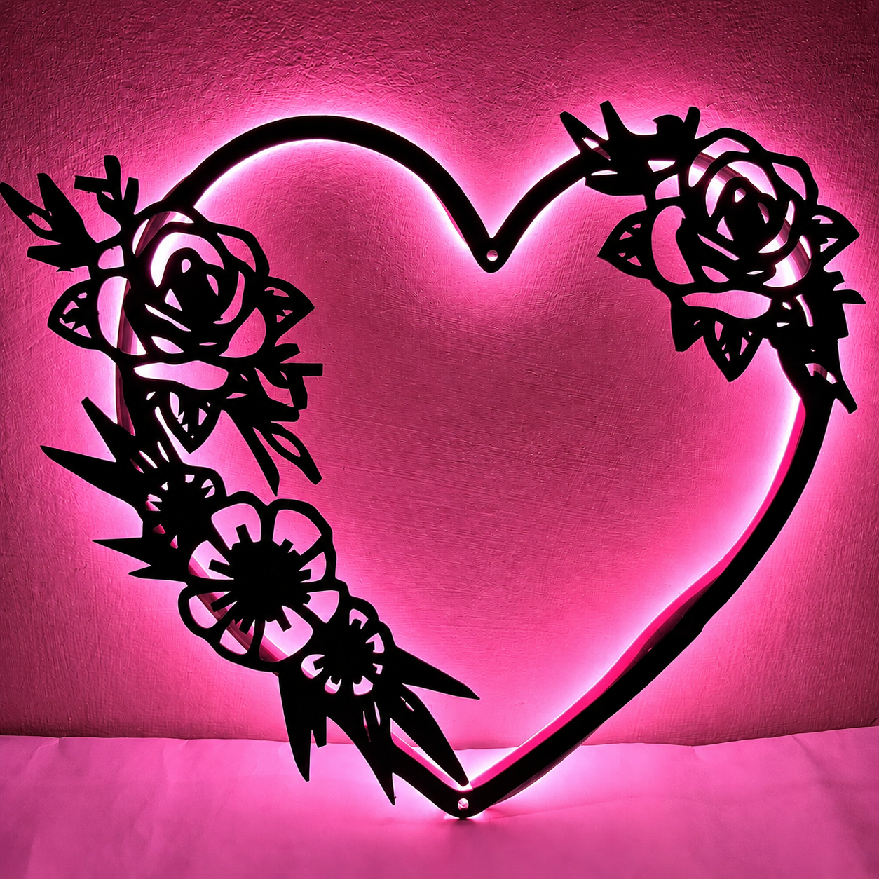 Rose heart wall hanging night light