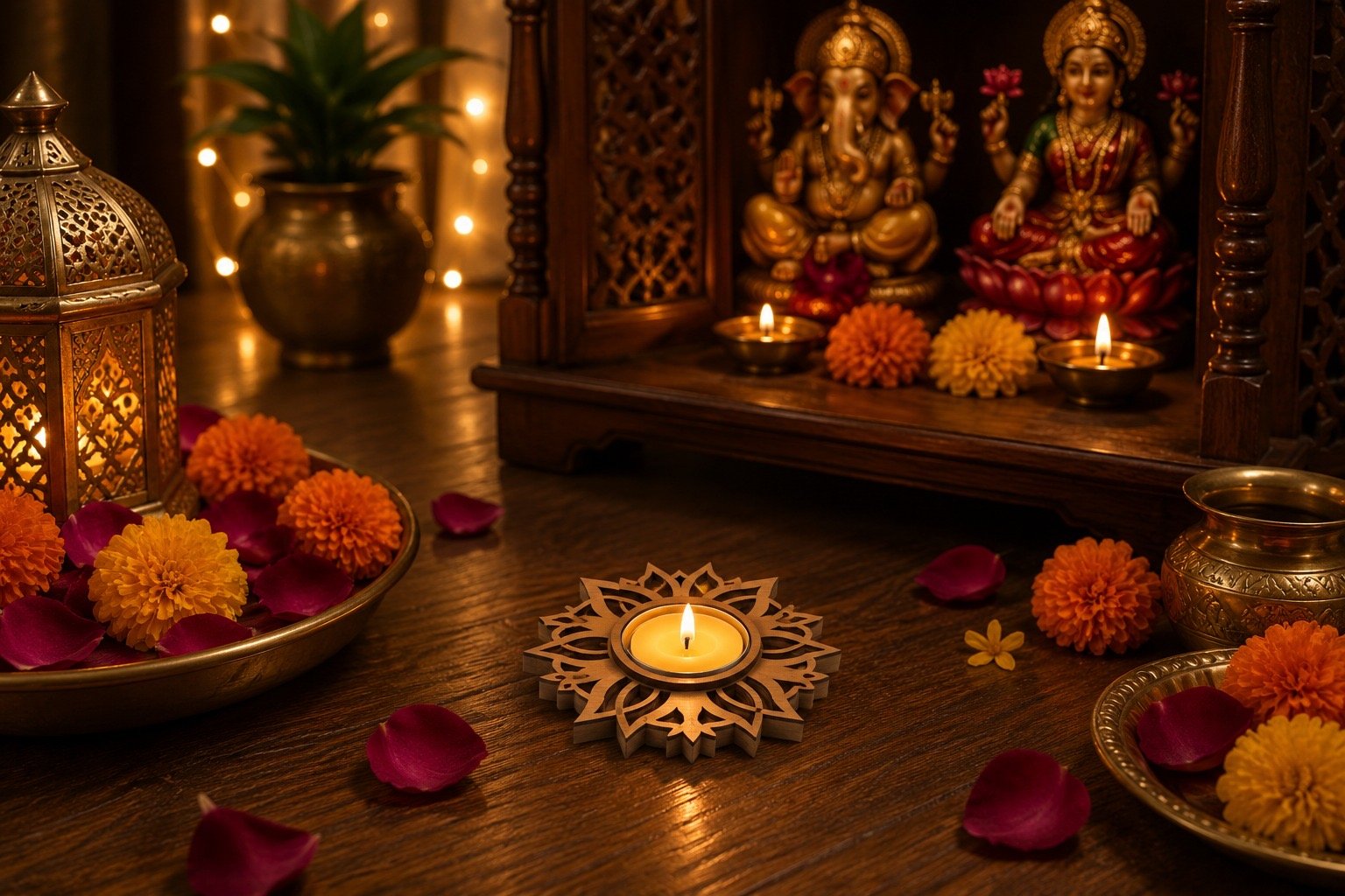 Infinity Petal MDF Diya Holder