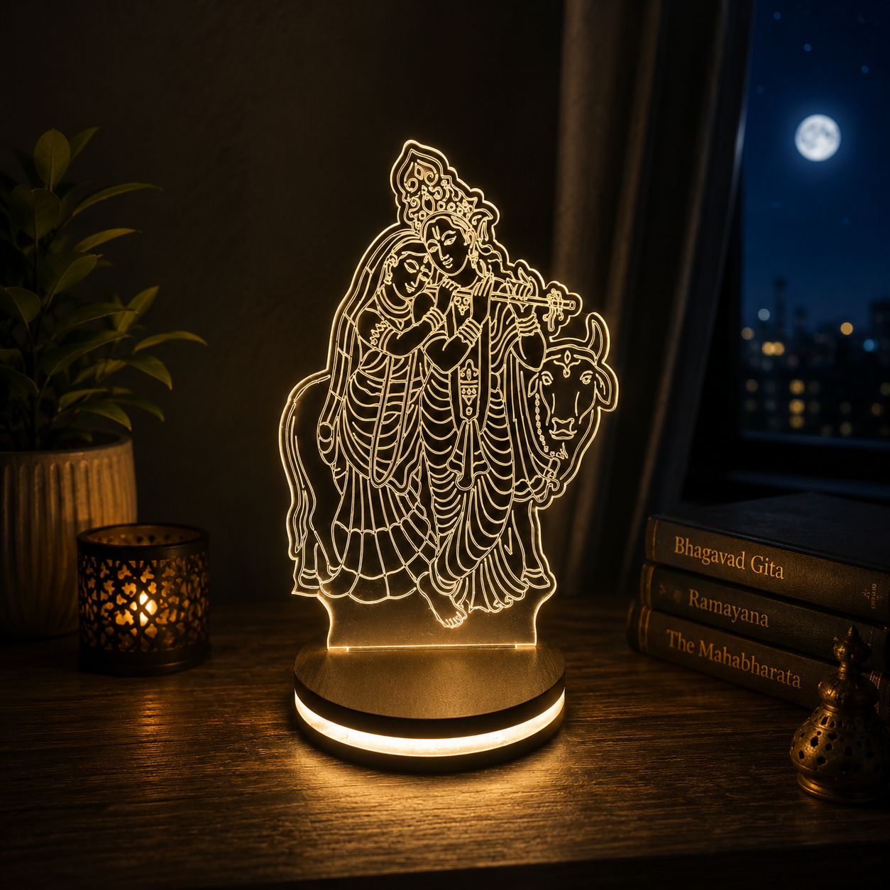 Radha rani and krishan bhagwan crystal light