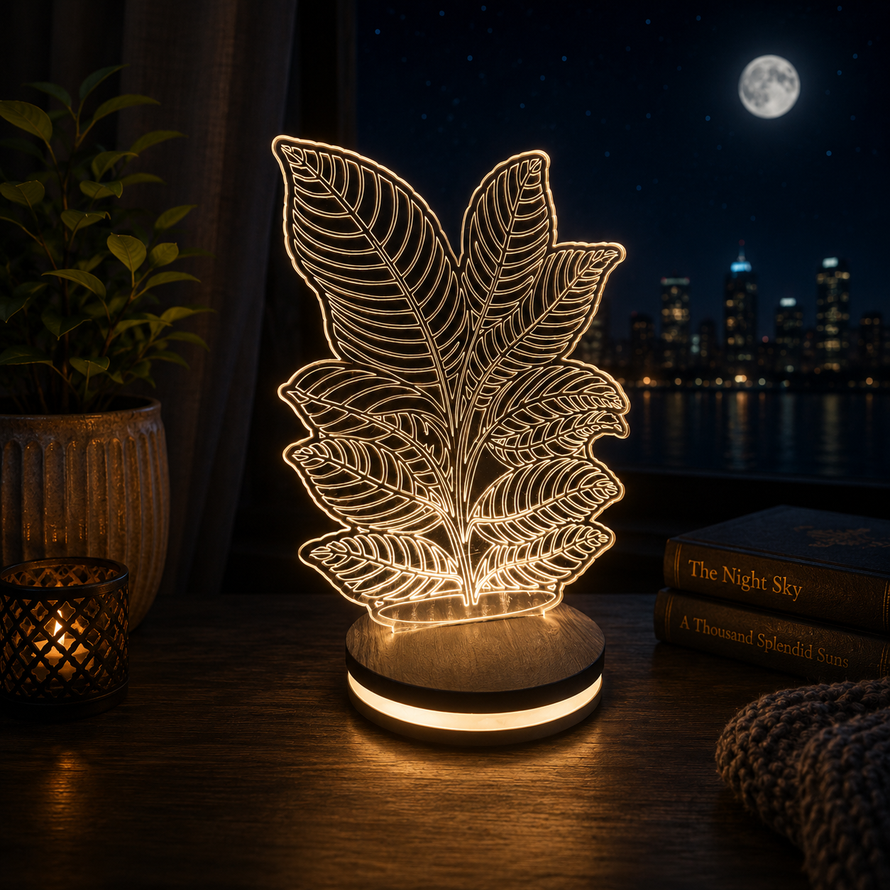 Plant crystal lamp.