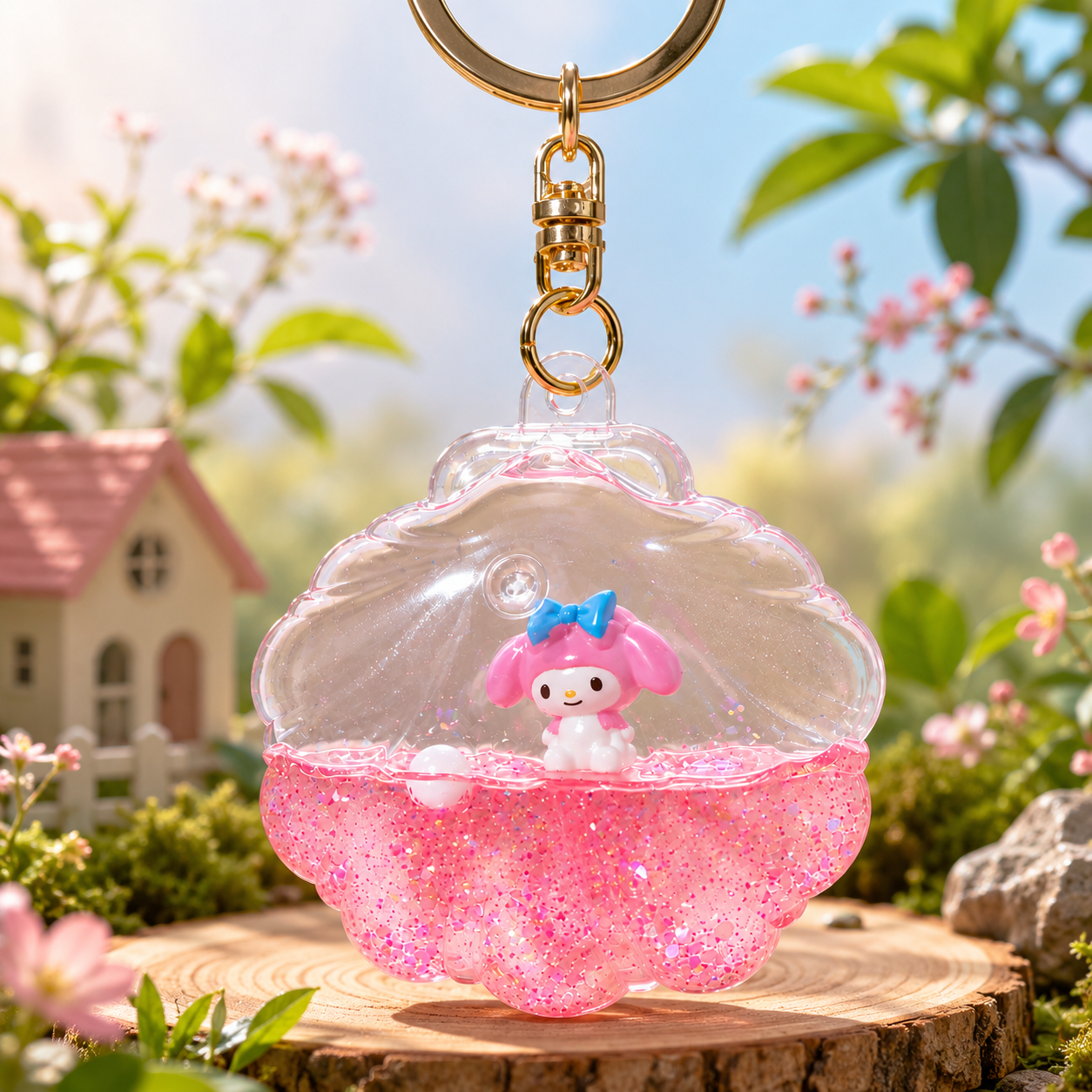 Sparkle resin Kuromi bagcharm