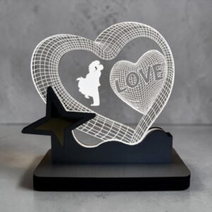 Heart shaped Love crystal lamp.