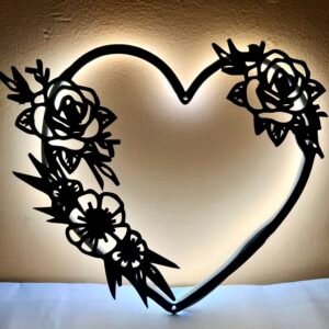 Rose heart wall hanging night light