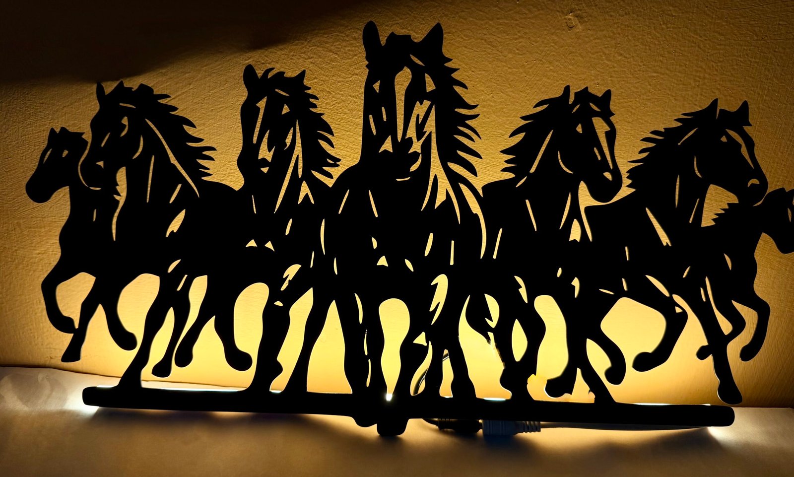 Seven horses wall hanging night light