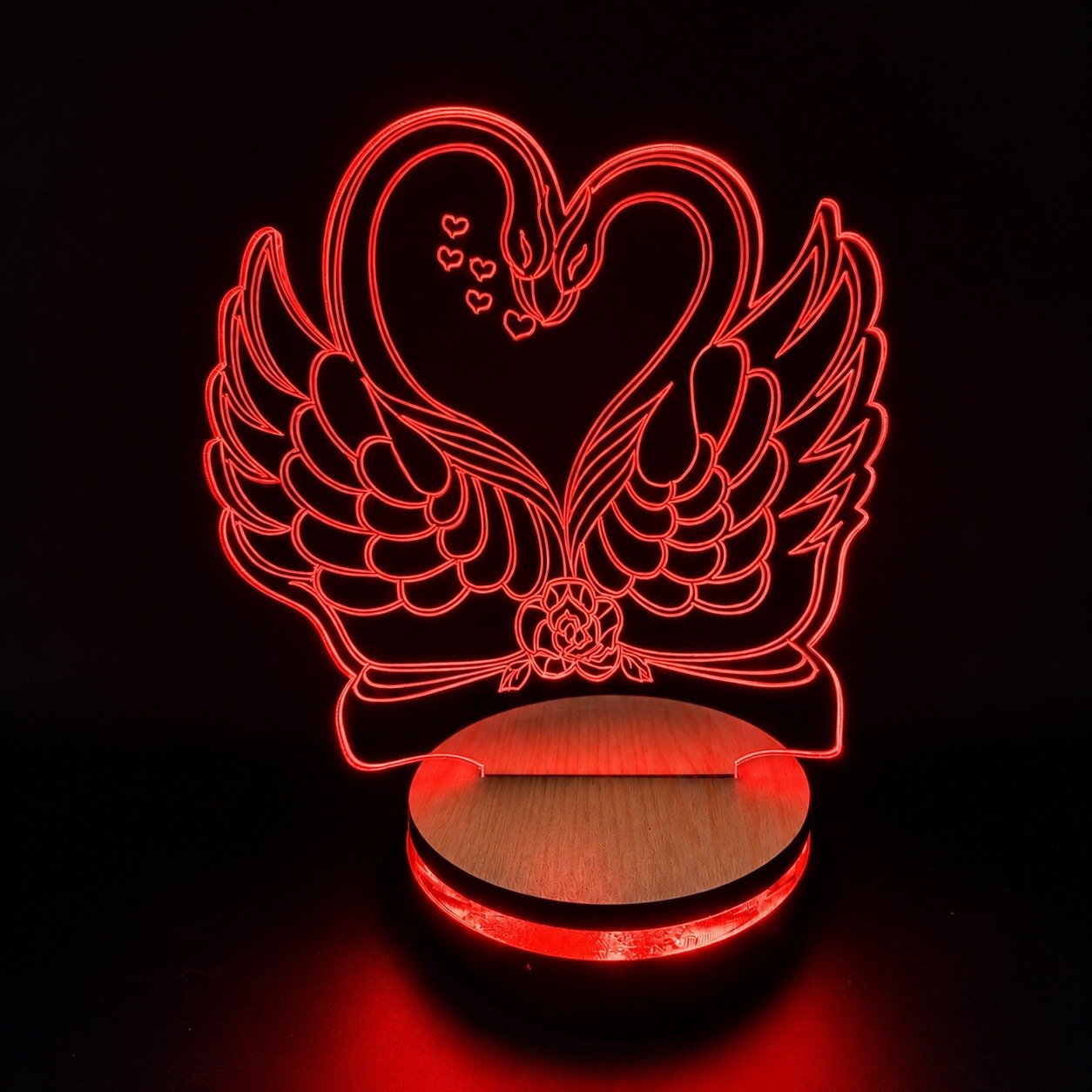 Swan couple crystal lamp