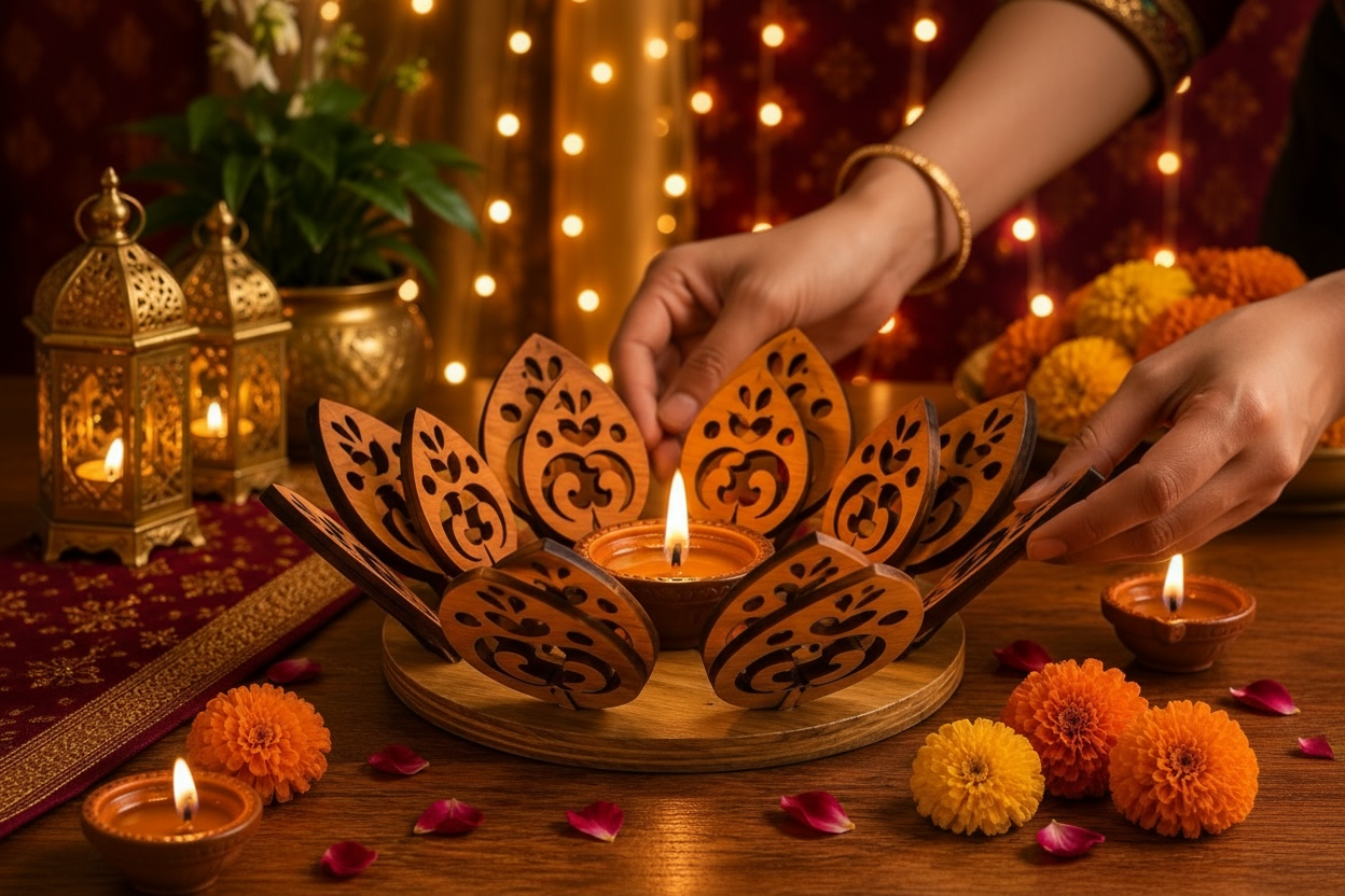 Floral Petal Diya Holder