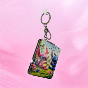 Rectangular stitch bagcharm with mirror