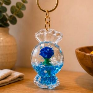 Blue Rose resin bagcharm