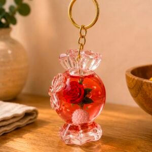 Red rose resin bagcharm