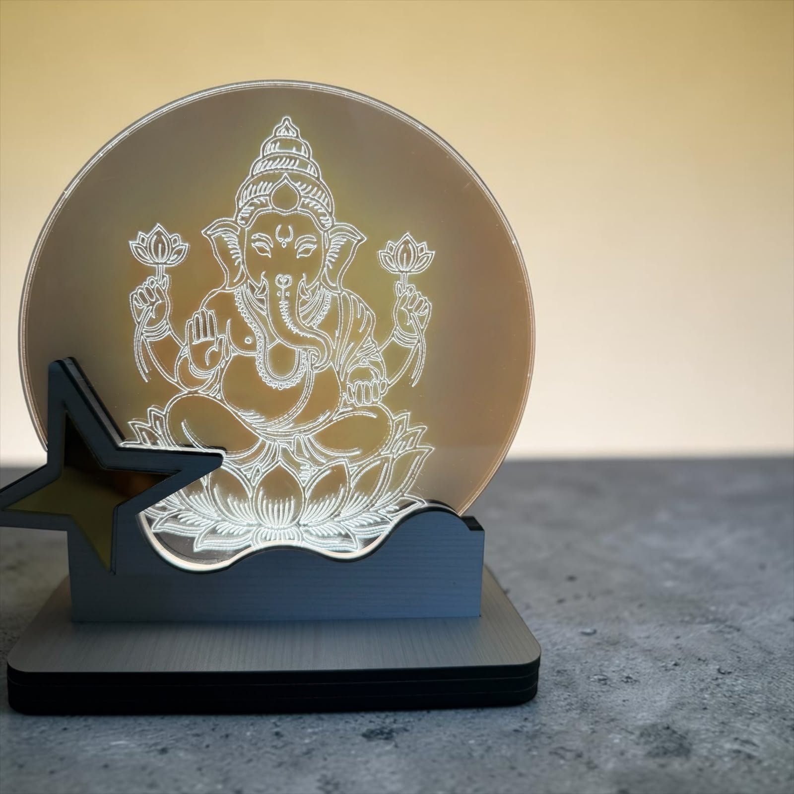 Ganesh ji crystal light