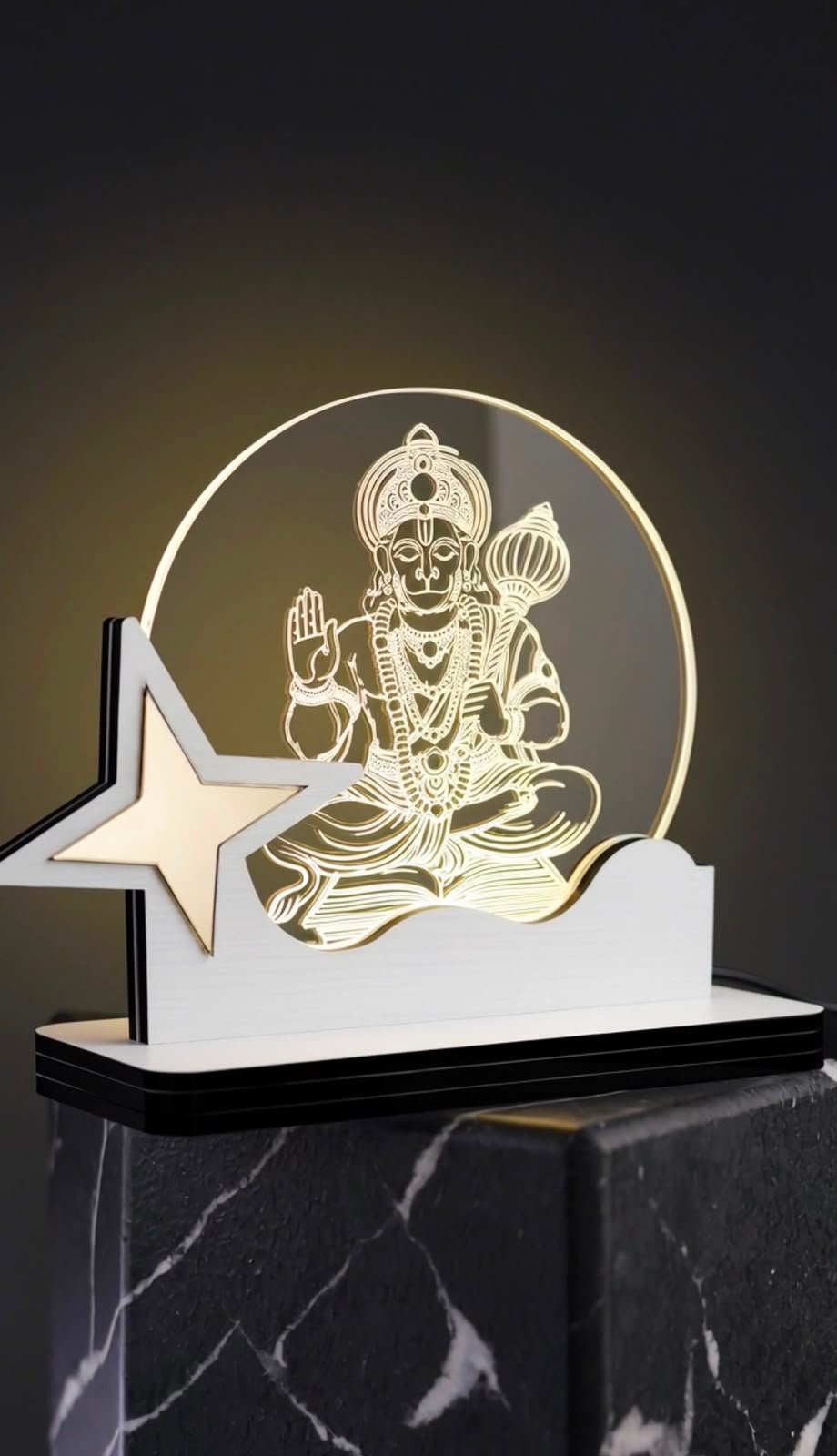 Hanuman ji crystal light