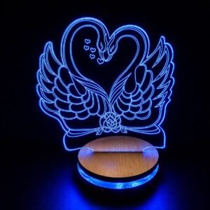 Swan couple crystal lamp