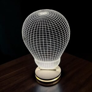 Light bulb shaped crystal lamp