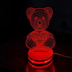 heart teddy crystal lamp