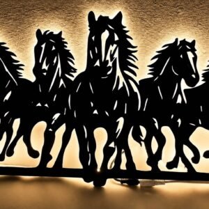Seven horses wall hanging night light