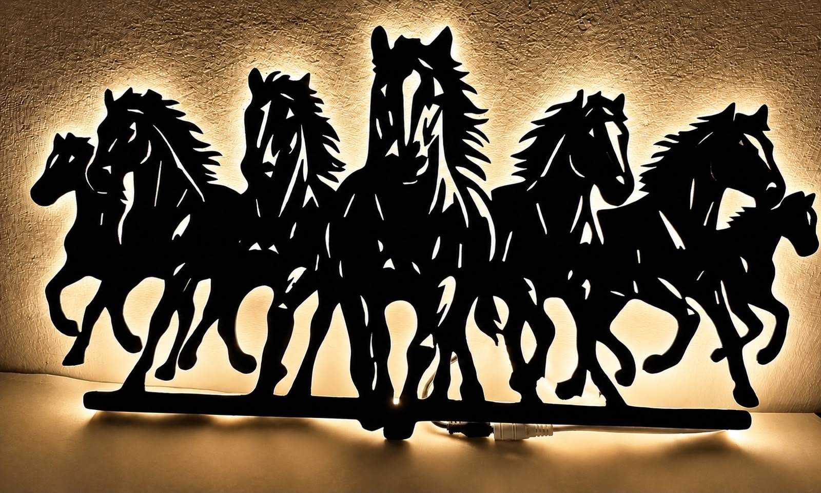 Seven horses wall hanging night light