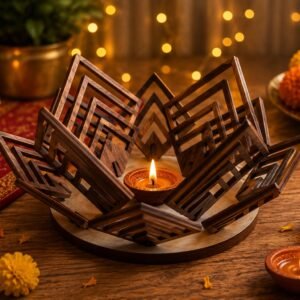 Geometric Lotus Diya Holder