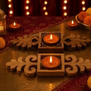 Floral Dual Diya Holder