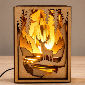3D Multilayered RGB Deer LightBox