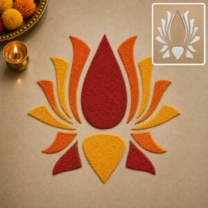 Lotus Rangoli Stencil