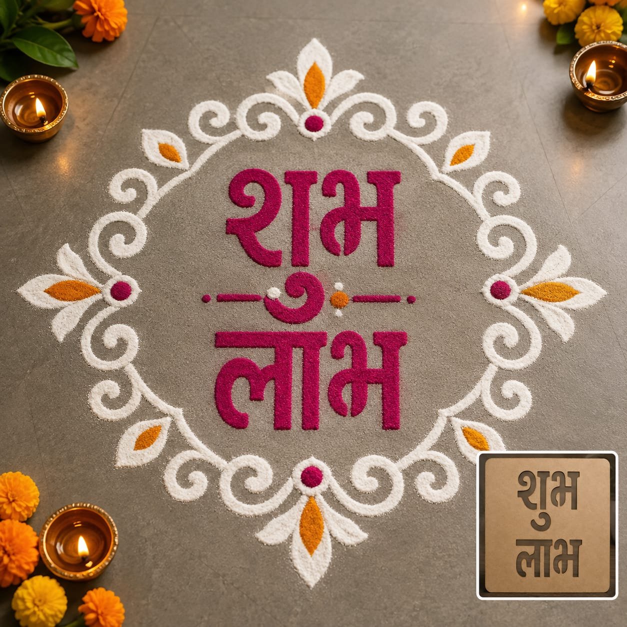 शुभ लाभ (Shubh Labh) Rangoli Design